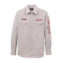 Load image into Gallery viewer, Men's Wrangler® PBR® Logo Long Sleeve Print Western Snap Shirt