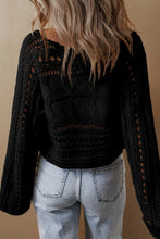 Load image into Gallery viewer, Women's Hollow-out Cable Knit Cropped Sweater