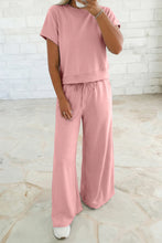 Load image into Gallery viewer, Women's Loose Tee Drawstring Wide Leg Pants and Shirt Separates