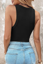 Load image into Gallery viewer, Black Slim Ribbed Padded Tank Top