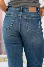 Load image into Gallery viewer, Judy Blue Buffalo Plaid Patch Mid Rise Cuffed Boyfriend