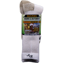 Load image into Gallery viewer, Dan Post Socks Mens White Mid Calf Cotton Blend Med Weight