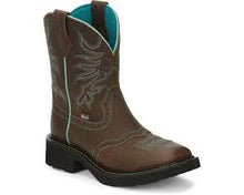 Load image into Gallery viewer, Justin Womens Mandra Chocolate Western Boot