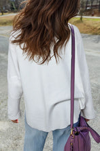 Load image into Gallery viewer, White Waffle Patchwork Oversize Knit Top
