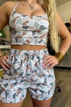 Load image into Gallery viewer, Women's Camouflage Cropped Tank Athleisure Short Set Separates
