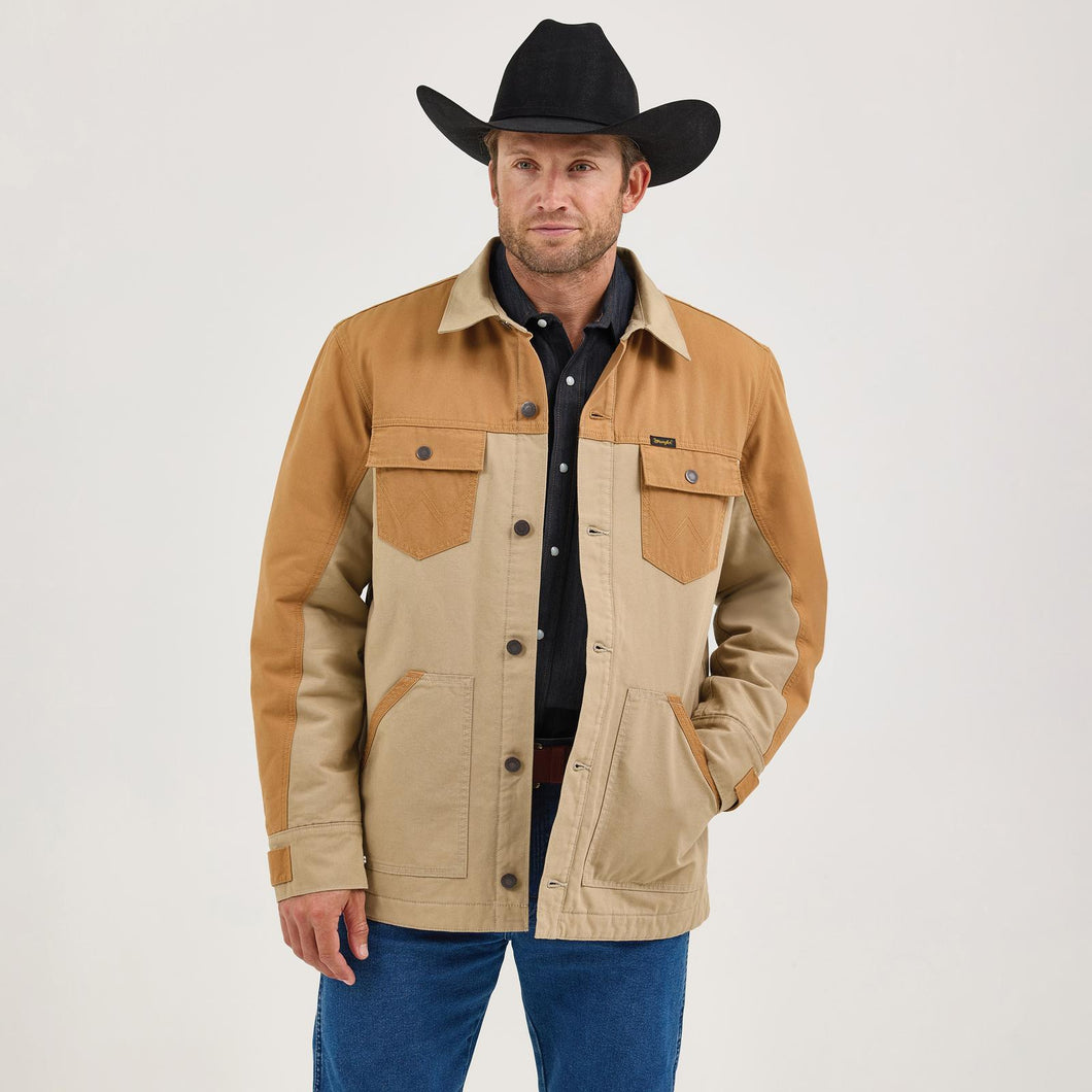 Men's Wrangler Mixed Canvas Chore Jacket