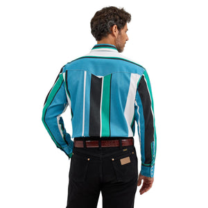 Wrangler® Vintage Inspired Brushpopper - Classic Fit - Blue Multi Stripe