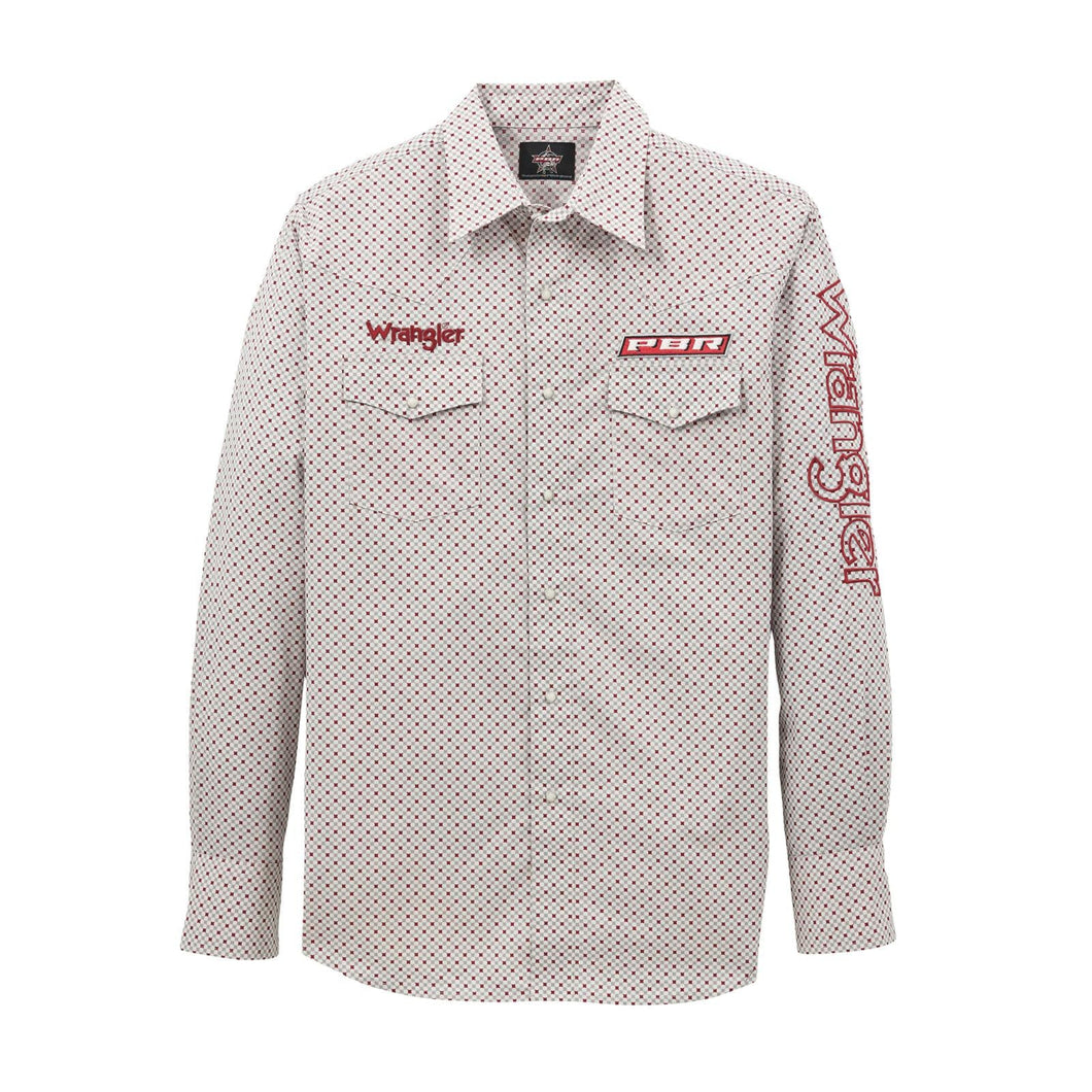 Men's Wrangler® PBR® Logo Long Sleeve Print Western Snap Shirt