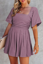 Load image into Gallery viewer, Valerian Square Neck Ruched Puff Sleeve Romper
