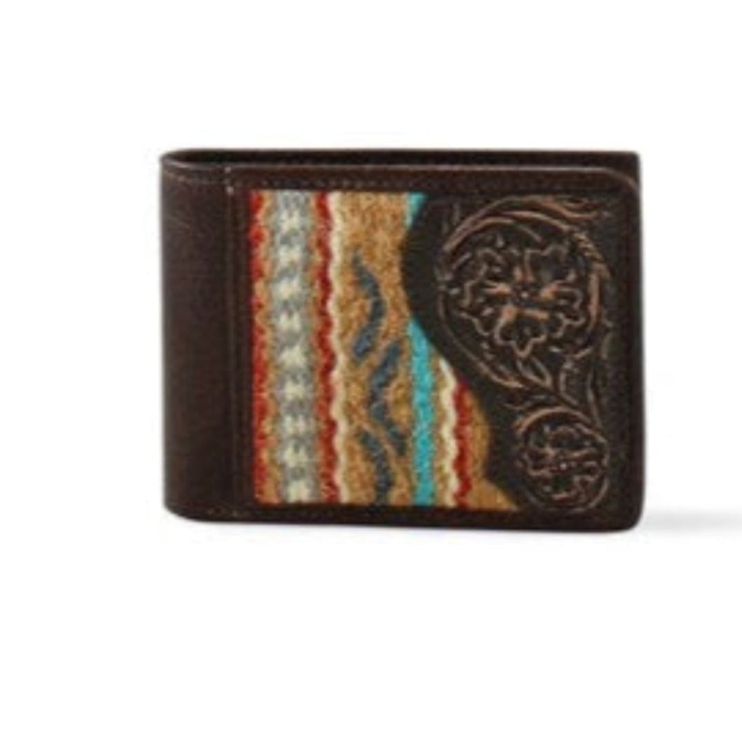 Ariat Western Wallet Men's Tooled Aztec Rug Bifold Brown