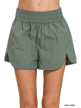 Load image into Gallery viewer, Women's Windbreaker Smocked Waistband Track Shorts
