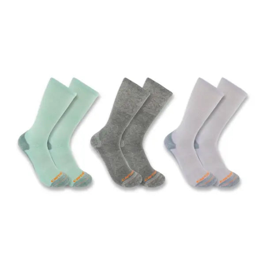 Carhartt Women's Midweight Cotton-Tencel Comfort Crew Sock 3-Pack