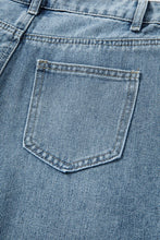 Load image into Gallery viewer, Dusk Blue Embroidered Cropped Wide Leg High-Rise Jeans
