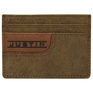 Justin Men's Card Wallet Two Tone W/ Emboss Justin Logo