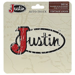 Justin Distressed Logo Vinyl Decal