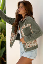 Load image into Gallery viewer, Sage Green Floral Patchwork Jacket
