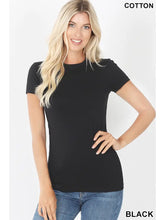 Load image into Gallery viewer, Women's Short Sleeve Crew Neck Cotton Tee
