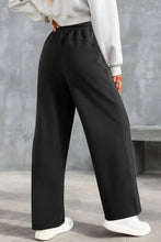 Load image into Gallery viewer, Black Scuba Drawstring Elastic Waistband Sweatpants
