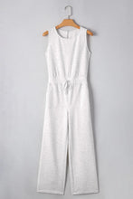 Load image into Gallery viewer, Light Grey Solid Color High-Waisted Crewneck Jumpsuit
