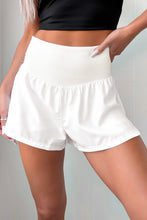 Load image into Gallery viewer, Solid Color Ribbed Patchwork High Waist Athletic Shorts
