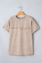 Load image into Gallery viewer, Smoke Gray 100% Cotton saved by grace Mineral Washed Cotton T Shirt
