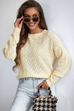 Load image into Gallery viewer, Beige Knit Trim Women&#39;s Sweater
