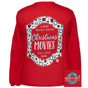 Youth Girlie Girl Long Sleeve Christmas Movies Tee Shirt
