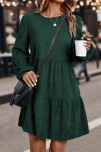 Load image into Gallery viewer, Mist Green Lantern Sleeve Tiered Mini Dress
