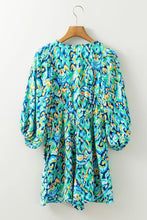 Load image into Gallery viewer, Green Abstract Print Puff Sleeve Romper
