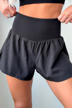 Load image into Gallery viewer, Solid Color Ribbed Patchwork High Waist Athletic Shorts
