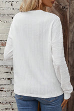Load image into Gallery viewer, White Round Neck Textured Knit Women&#39;s Top
