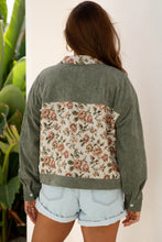 Load image into Gallery viewer, Sage Green Floral Patchwork Jacket
