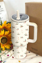 Load image into Gallery viewer, White Mallard Printed Flip Straw Large Handle Tumbler
