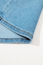 Load image into Gallery viewer, Dusk Blue Acid Wash High-Waisted Bow Detailed Denim Skirt
