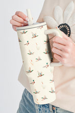 Load image into Gallery viewer, White Mallard Printed Flip Straw Large Handle Tumbler
