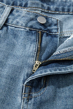 Load image into Gallery viewer, Dusk Blue Embroidered Cropped Wide Leg High-Rise Jeans
