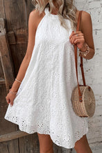 Load image into Gallery viewer, White Boho Halter Neck Women&#39;s Dress
