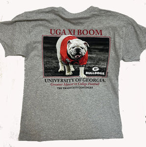 Youth Georgia Bulldogs Boom Grey Tee Shirt