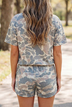 Load image into Gallery viewer, Camouflage Loose Tee Drawstring Shorts 2pcs Separate
