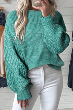 Load image into Gallery viewer, Cable Knit Sleeve Drop Shoulder Sweater
