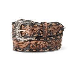 Men's Ariat Hand Tooled Floral Leather Belt