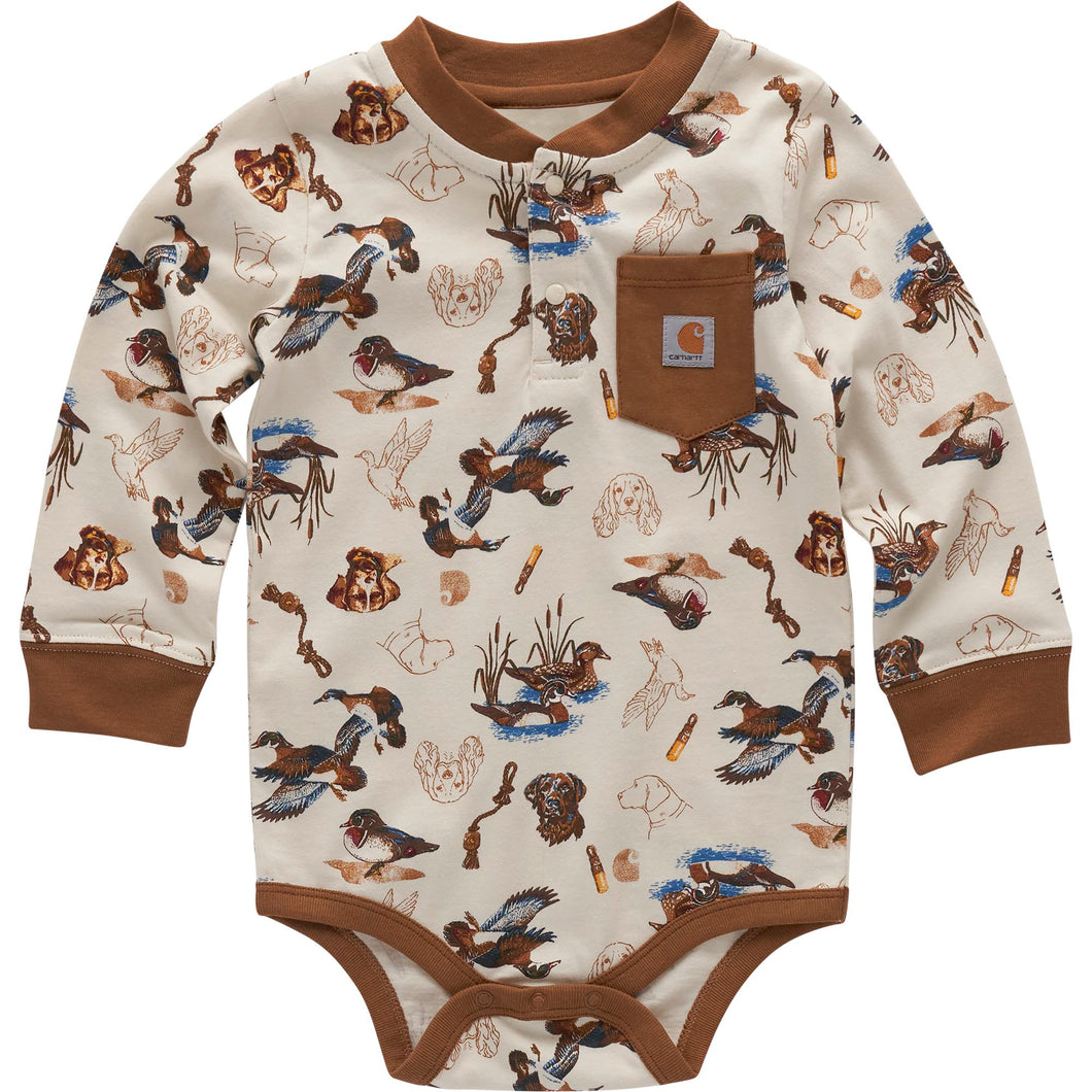 Carhartt Kid's Long-Sleeve Printed Henley Onesie