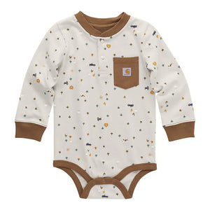 Carhartt Kid's Long-Sleeve Printed Henley Onesie