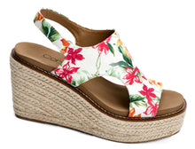 Load image into Gallery viewer, Corky’s White Floral Freddie Wedges
