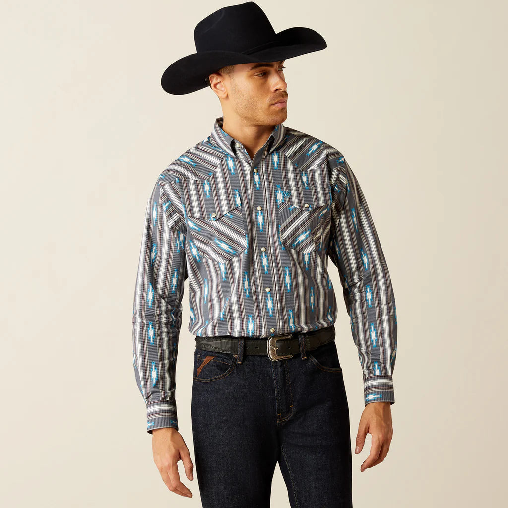 Men's Ariat Callahan Grey Long Sleeve Shirt