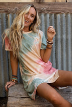 Load image into Gallery viewer, Multicolor Tie Dye Oversized Slit Tee Dress
