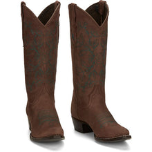 Load image into Gallery viewer, Justin Harlan 13&quot; Women&#39;s Chocolate Cowhide Snip Toe Boot
