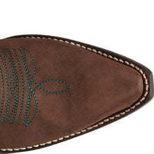 Load image into Gallery viewer, Justin Harlan 13&quot; Women&#39;s Chocolate Cowhide Snip Toe Boot
