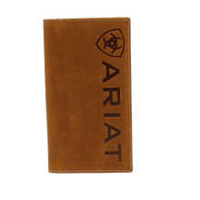 Load image into Gallery viewer, Ariat Men&#39;s Rodeo Medium Brown Vertical Logo Wallet
