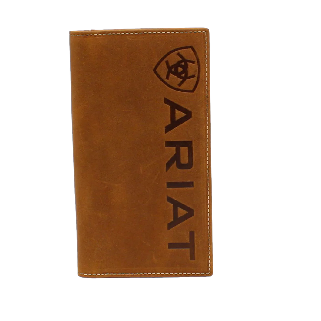 Ariat Men's Rodeo Medium Brown Vertical Logo Wallet